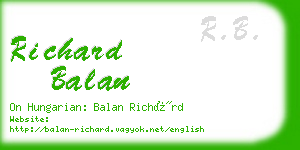richard balan business card